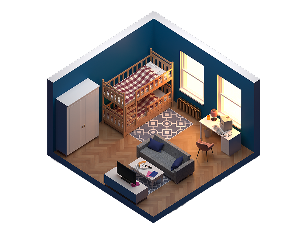 Vue isométrique d'une maison avec les solutions Peyrafort